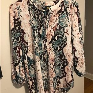 Snakeskin print blouse